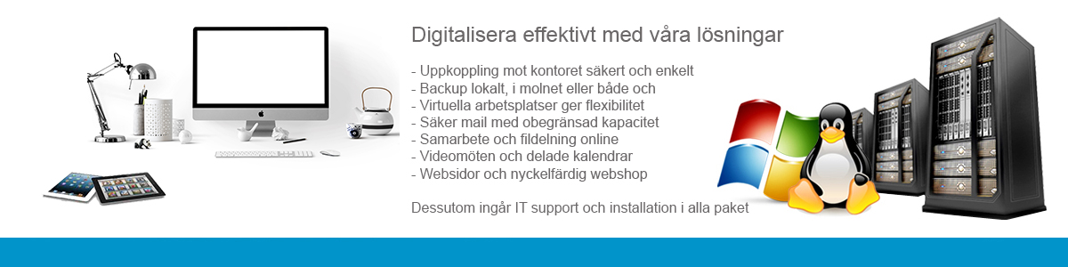 Digitalisera effektivt med hjälp av oss. Vi har lösningen för både små och stora företag.